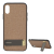 JOYROOM iPhone XS 5.8 JOYROOM szilikon telefonvédő textil bevonat, kitámasztó, BARNA
