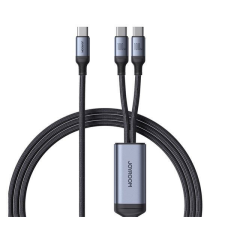 JOYROOM SA21-1T2 USB-C - 2xUSB-C adatkábel 1.5m fekete kábel és adapter