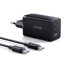JOYROOM TCG01 2x USB-C / USB-A Hálózati töltő - Fekete (65W) (SUNS0286-B) mobiltelefon kellék