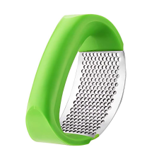 JOZY® rozsdamentes acél fokhagyma zúzó, ívelt prés ergonomikus nyéllel, zöld konyhai eszköz