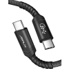JSAUX USB-C (Type C) 60W Gyorstöltő Adat-Kábel (Type-C-Type-C) - lapított kábel [Fekete, 2m]