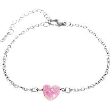 JSB Bijoux 61500931ro Karkötő rózsaszín opál szív medállal karkötő