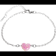 JSB Bijoux 61500931ro Karkötő rózsaszín opál szív medállal (8592661389201) karkötő
