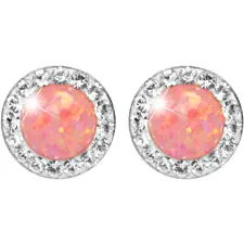 JSB Bijoux Opál Swarovski Peach Pastel kristálykövekkel 92400040pea (Ag925/1000, 1,4 g) fülbevaló