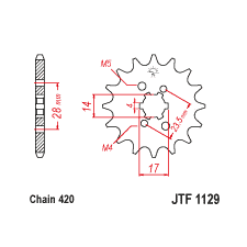 JT JTF1129.13 első lánckerék JT Erőátviteli alkatrészek Láncok, lánckerekek, láncszettek Első lánckerekek egyéb motorkerékpár alkatrész