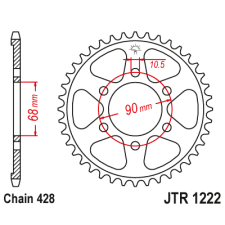 JT JTR1222.48 hajtott lánckerék JT Erőátviteli alkatrész Lánc, lánckerék, láncszett Hátsó lánckerék egyéb motorkerékpár alkatrész