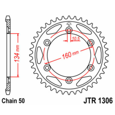 JT SPROCKETS Acél Standard Hátsó Láncsor 1306 - 530 egyéb motorkerékpár alkatrész