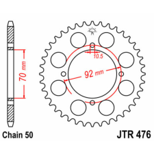 JT SPROCKETS Acél Standard Hátsó Láncsor 476 - 530 egyéb motorkerékpár alkatrész