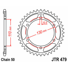 JT SPROCKETS Acél Standard Hátsó Láncsor 479 - 530 egyéb motorkerékpár alkatrész