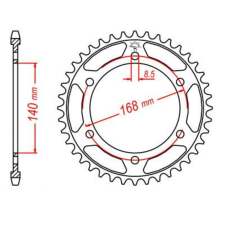 JT SPROCKETS Acél Standard Hátsó Láncsor 6 - 525 egyéb motorkerékpár alkatrész