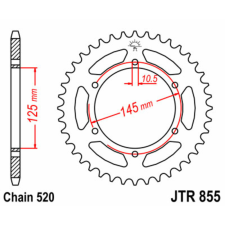 JT SPROCKETS Acél Standard Hátsó Láncsor 855 - 520 egyéb motorkerékpár alkatrész