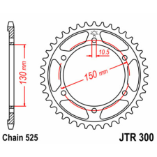 JT SPROCKETS Acél Standard Hátsó Láncsprocket 300 - 525 egyéb motorkerékpár alkatrész