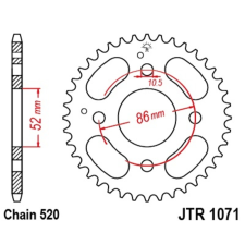 JT SPROCKETS Acél Standard Hátsó Láncszem 1071 - 520 egyéb motorkerékpár alkatrész