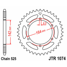 JT SPROCKETS Acél Standard Hátsó Láncszem 1074 - 525 egyéb motorkerékpár alkatrész