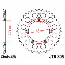  JT SPROCKETS Acél Standard Hátsó Láncszem 805 - 428 egyéb motorkerékpár alkatrész