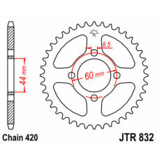 JT SPROCKETS Acél Standard Hátsó Láncszem 832 - 420 egyéb motorkerékpár alkatrész