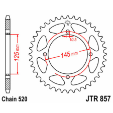  JT SPROCKETS Acél Standard Hátsó Láncszem 857 - 520 egyéb motorkerékpár alkatrész