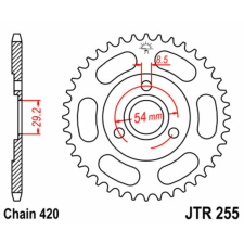 JT SPROCKETS Acél Standard Hátsó Láncszerkezet 255 - 420 egyéb motorkerékpár alkatrész