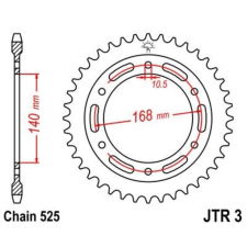 JT SPROCKETS Cink Standard Hátsó Láncsor 3 - 525 egyéb motorkerékpár alkatrész