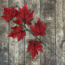  Juharlevél, bordó. 5 levél/szár. Levelek mérete: 9x10 / 12x13 cm dekorációs kellék