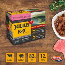 Julius-K9 Beef & Lamb szószos falatok kutyáknak 12x100g kutyaeledel