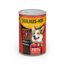 JULIUS-K9 DOG Beef&Liver konzerv (marha&máj) 1230g kutyaeledel