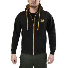 Julius-K9 K9® UNIT Jet Black/Gold cipzáras pulóver kapucnival M férfi pulóver, kardigán