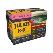 JULIUS-K9 PETFOOD JULIUS-K9 Beef & Lamb válogatás szószban kutyáknak (12x100g) kutyaeledel