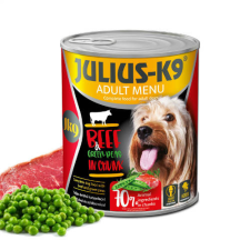 JULIUS-K9 PETFOOD Julius-K9 konzerv Adult - nedveseledel (marha,borsó) felnőtt kutyák részére (800g) kutyaeledel