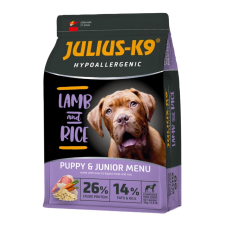 Julius-K9 Puppy & Junior Hypoallergenic Lamb & Rice – 12 kg kutyaeledel