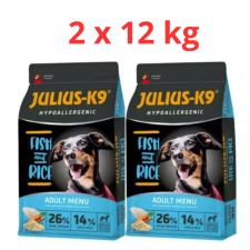 Julius K-9 Adult Hypoallergenic Fish &amp; Rice 2x12kg kutyaeledel