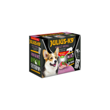 Julius K-9 Borjú & Nyúl alutasakos válogatás szószban kutyáknak 12x100g kutyaeledel
