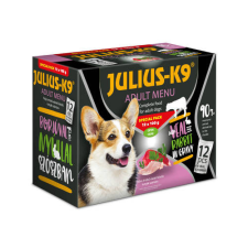 Julius K-9 Julius - K9 Adult Menu Veal &amp; Rabbit - nedves eledel (borjú,nyúl) válogatás szószban kutyák részére (12x100g) kutyaeledel