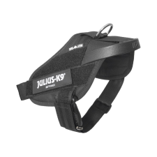 JuliusK9 IDC® STEALTH Powerhám felirattal, méret 0 fekete nyakörv, póráz, hám kutyáknak