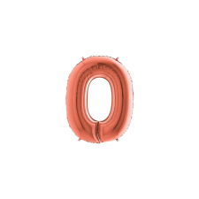 JuniorShape - rosegold 0-ás szám fólia lufi party kellék