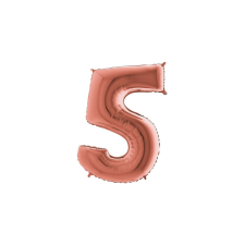 JuniorShape - rosegold 5-ös szám fólia lufi party kellék