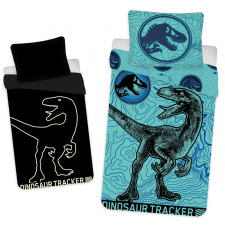 Jurassic World Dinosaur Tracker Sötétben világító ágyneműhuzat 140×200cm, 70x90 cm lakástextília