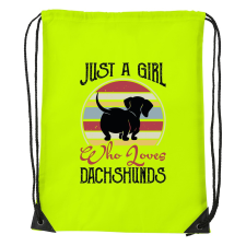  Just a girl who loves dachshunds - Sport táska Sárga egyedi ajándék