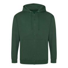 Just Hoods cipzáros kapucnis férfi pulóver AWJH050, Bottle Green-L