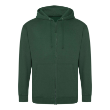Just Hoods cipzáros kapucnis férfi pulóver AWJH050, Bottle Green-XL férfi pulóver, kardigán