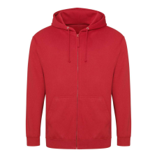 Just Hoods cipzáros kapucnis férfi pulóver AWJH050, Fire Red-XL férfi pulóver, kardigán