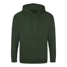 Just Hoods cipzáros kapucnis férfi pulóver AWJH050, Forest Green-L férfi pulóver, kardigán