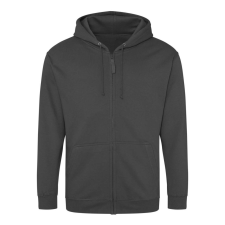 Just Hoods cipzáros kapucnis férfi pulóver AWJH050, Steel Grey-L férfi pulóver, kardigán