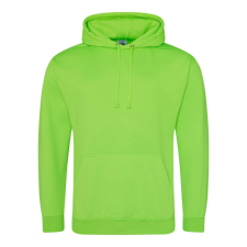 Just Hoods élénk színű unisex kapucnis pulóver AWJH004, Electric Green-S férfi pulóver, kardigán