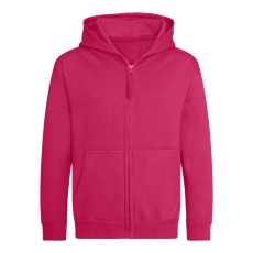Just Hoods Gyerek cipzáras kapucnis pulóver AWJH050J, Hot Pink-5/6