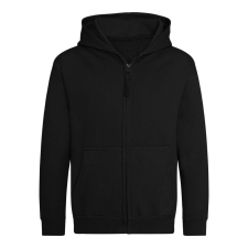 Just Hoods Gyerek cipzáras kapucnis pulóver AWJH050J, Jet Black-9/11 gyerek pulóver, kardigán