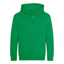 Just Hoods Gyerek cipzáras kapucnis pulóver AWJH050J, Kelly Green-9/11 gyerek pulóver, kardigán
