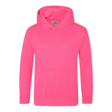 Just Hoods Gyerek élénk színű kapucnis pulóver AWJH004J, Electric Pink-12/13 gyerek pulóver, kardigán