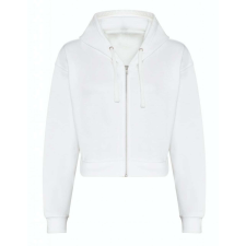 Just Hoods hasig érő cipzáros kapucnis Női pulóver AWJH065, Arctic White-L női pulóver, kardigán