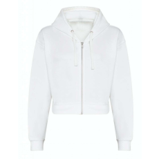 Just Hoods hasig érő cipzáros kapucnis Női pulóver AWJH065, Arctic White-XL